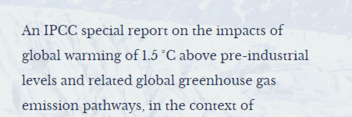 Sobre el Informe Especial del IPCC sobre 1.5° C